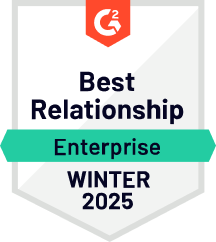 G2 Best Relationship - Enterprise - Winter 2025